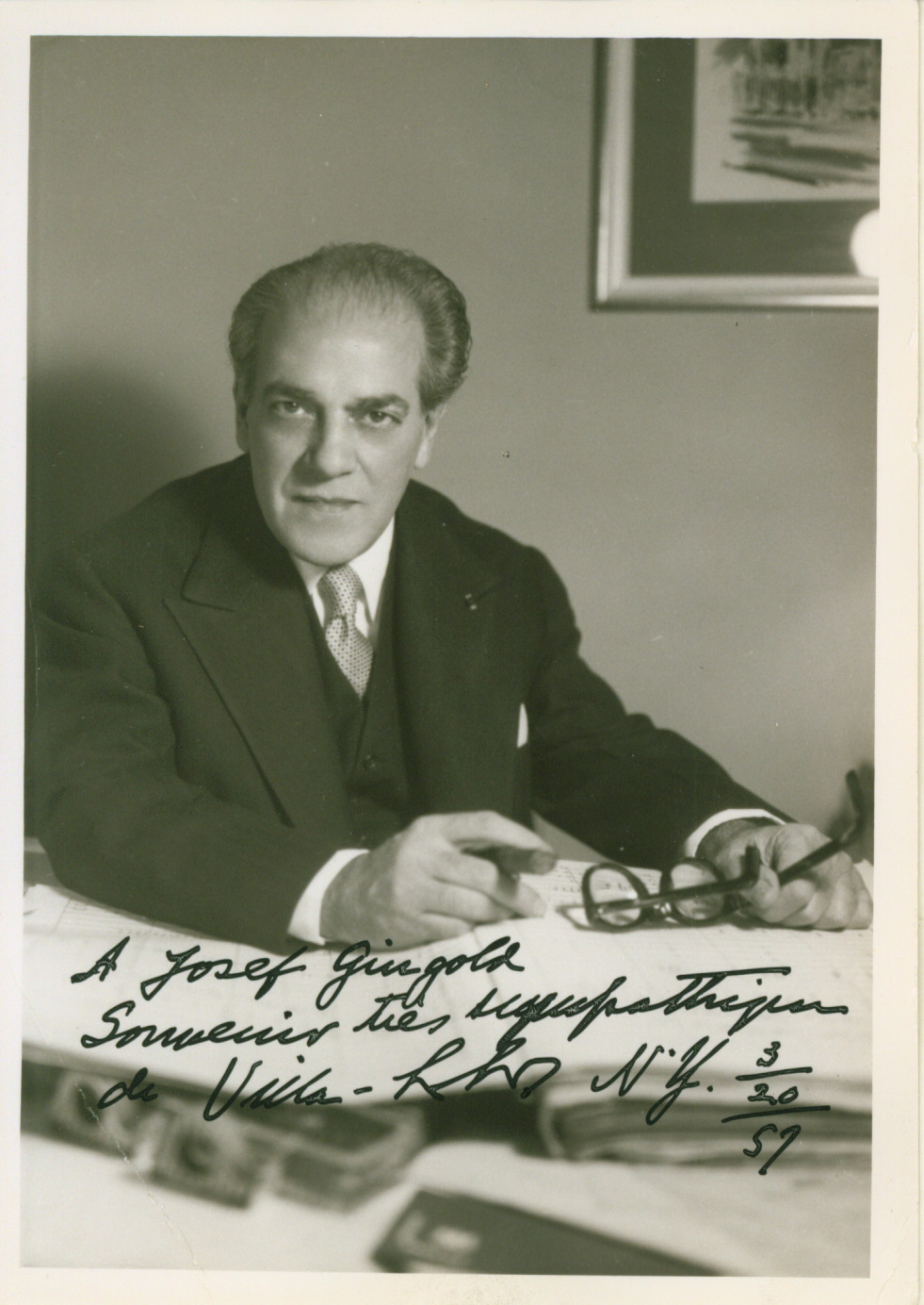 Villa-Lobos, Heitor - Photograph Signed