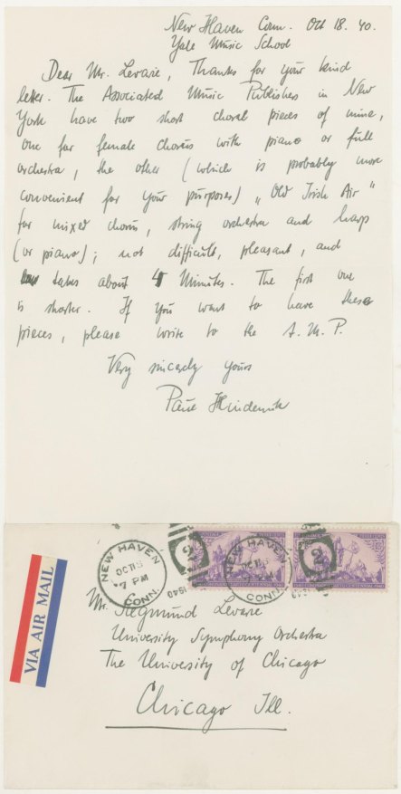 Hindemith, Paul - Autograph Letter Signed