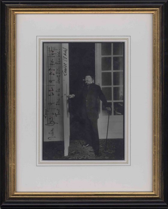 Charpentier, Gustave - Photograph with Autograph Musical Quotation from