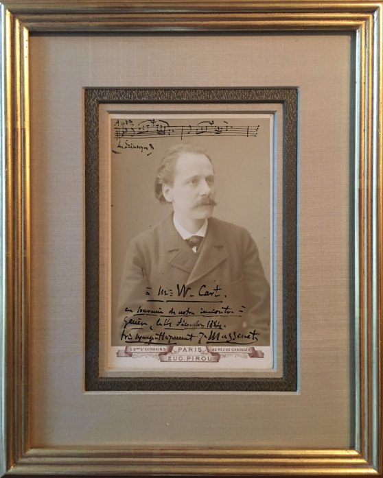 Massenet, Jules - Autograph Musical Quotation on Original Cabinet