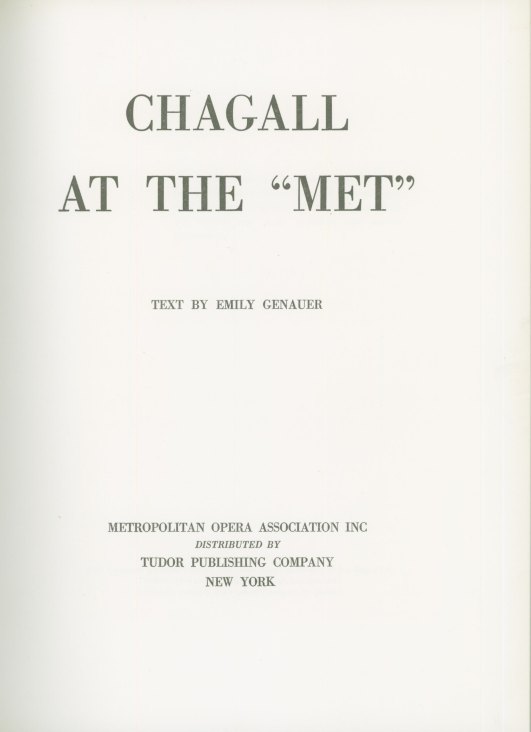 CHAGALL AT THE MET - Genauer, Emily - Chagall at the Met.