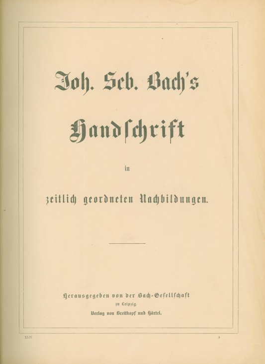 Bach, Johann Sebastian - Bachs Handschrift in zeitlich geordneten