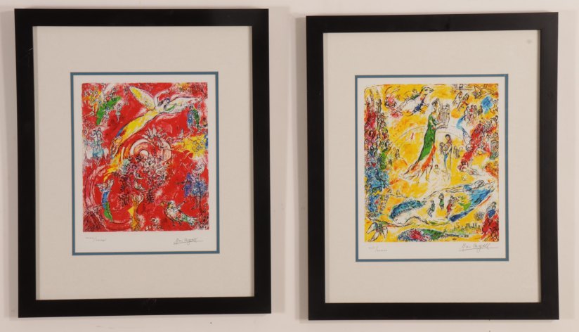 Chagall, Marc - Pair of Signed Lithographs Heralding Music.