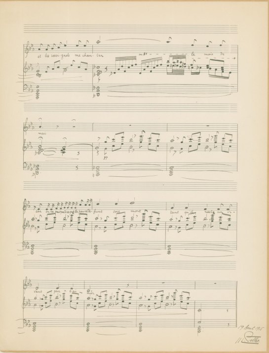 Collet, Henri - Manuscript Song Signed