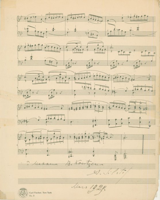 Siloti, Alexander - Autograph Transcription of J.S. Bach Siciliano