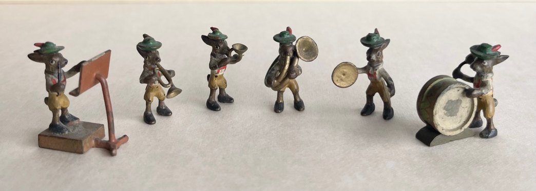 VIENNESE RABBIT ORCHESTRA - Ten-Piece Miniature Bronze Band