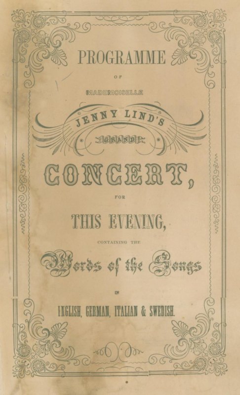 Lind, Jenny - Concert Program.