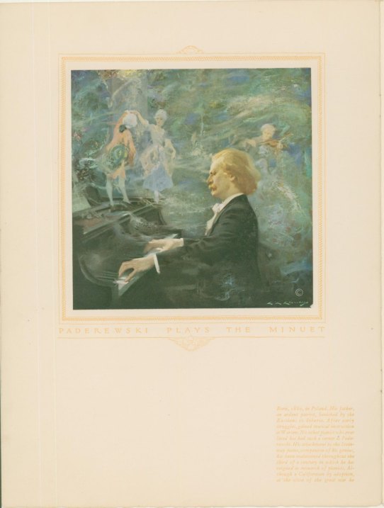 Paderewski, Ignace Jan - Program Booklet Signed "J J Paderewski".