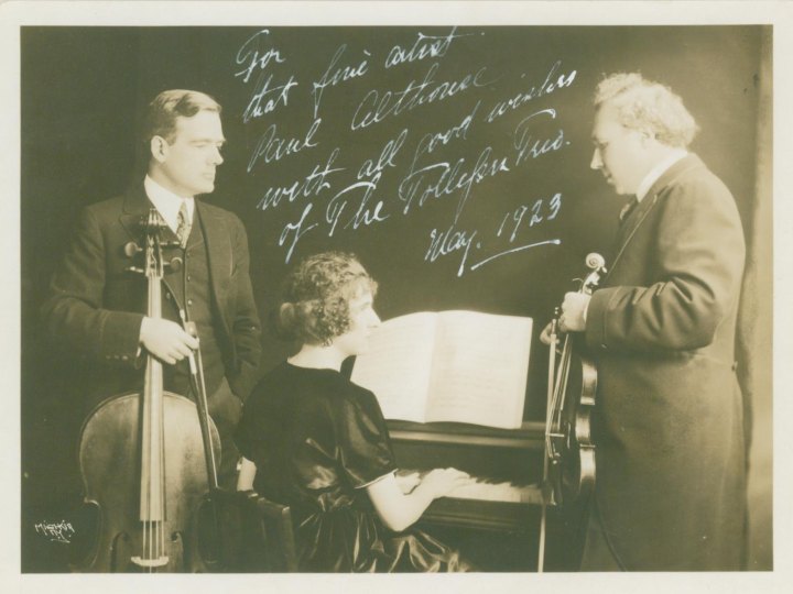 Tollefsen Trio - Photograph Signed by a Member of the Tollefsen Trio.